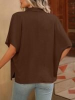 Shirts for Women – Korean Style Short Sleeve Oversized Button Down | Plus Size Workwear Top for Office & Casual Wear - Image 4