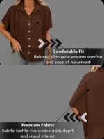 Shirts for Women – Korean Style Short Sleeve Oversized Button Down | Plus Size Workwear Top for Office & Casual Wear - Image 2