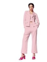 Women's Cuff Sleeve Lycra Collared Neck 3 Piece Blazer Co-Ords Dress