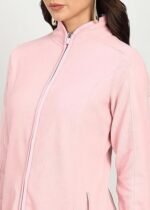 Women's Standing Collar Zipper Fleece Standard Length Jacket - Image 3