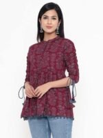 Women's Rayon Floral Print Regular Wear Top - Image 4