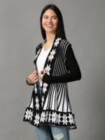 Women's Knitted Stretchable Cardigan Front-Open Full Sleeve Winter Long Shrug Jacket - Image 2