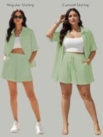 Women Stylish – Trendy Korean Summer Travel Outfit | Pajama Set For Women & Girl for Beach & Holiday Look | Korean Casual Night Suit 2 piece set - Image 3