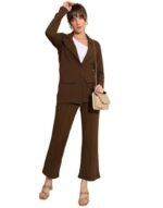 Women's Standard Length Co-Ord Set Lycra Blazer And Trouser Pant Set | Two Piece Co Ord Set | Office Wear Co Ord Set