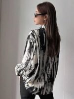 Women's Rayon Oversized Fit Crop Top Korean Style Long Sleeve Oversized Button Down | Workwear Top for Office & Casual Wear - Image 4