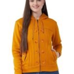 Casual Solid Full Sleeves Stylish Women Fleece Jacket with Zipper Hoodie II Hooded Neck II Winter Wear
