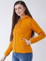 Casual Solid Full Sleeves Stylish Women Fleece Jacket with Zipper Hoodie II Hooded Neck II Winter Wear - Image 3