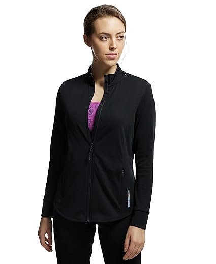 s1-6-1.jpg Women's Microfiber Relaxed fit Active Wear Standard Jacket with Curved Back Hem and StayDry Treatment - Image 1