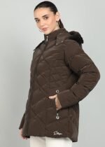 Full-Sleeve Winter Jacket With Detachable Hood For Girls & Women - Image 4