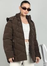 Full-Sleeve Winter Jacket With Detachable Hood For Girls & Women - Image 2