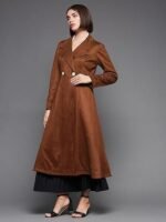Women's Polyester Regular Solid V-Neck Full Sleeves Jacket - Image 4