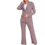 Set for Women|Collared Neck Co-ord Set for Women| Blazer and Trouser|Solid Co-ord Set|Coat and Pant|2 Piece|Formal Co-ord Set for Women| Lycra Co-ord Set