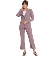 Set for Women|Collared Neck Co-ord Set for Women| Blazer and Trouser|Solid Co-ord Set|Coat and Pant|2 Piece|Formal Co-ord Set for Women| Lycra Co-ord Set