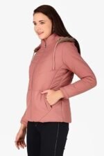 Women's Puffer Regular Fit Bomber Jacket For Winter Wear | Hooded Neck | Full Sleeve | Zipper | Casual Jacket For Woman & Girl | Western Stylish Jacket For Women - Image 4