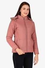 Women's Puffer Regular Fit Bomber Jacket For Winter Wear | Hooded Neck | Full Sleeve | Zipper | Casual Jacket For Woman & Girl | Western Stylish Jacket For Women - Image 2
