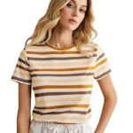 Tops for Woman | Spandex Top | T-Shirt | Tshirt | Western | for Jeans | Short Sleeve | Stretchable | Striped Printed
