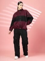 Women's Spun Fleece Regular Oversized Stylish Winter Wear Zipper Jacket - Image 3