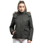 Womens Solid Detachable Hood Full Sleeve Jacket (224067470) - Image 4