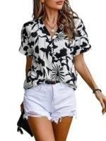 Women's Rayon Oversized Fit Korean Casual Short Sleeve Loose Fit Top | Summer Wear