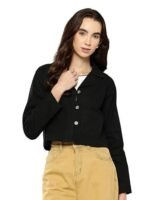 Womens Casual Wear Blue Colour Solid Denim Jacket