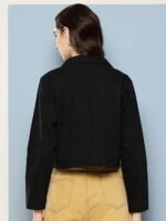 Womens Casual Wear Blue Colour Solid Denim Jacket - Image 4