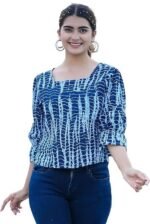 Women's Cotton Regular Fit Tie & Dye Printed Regular Top