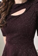 Women's Casual Stylish Peplum Top with Puffed Sleeves - Image 2