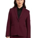 Gritty-Burgundy Single Breasted Blazer