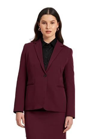 yy1-1-2.jpg Gritty-Burgundy Single Breasted Blazer - Image 1