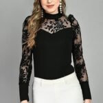 Women Regular Sleeve High Neck Solid Top