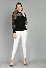 Women Regular Sleeve High Neck Solid Top - Image 5