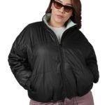 Women's Standard Length Standard Length Solid Oversized Fit Full Sleeve Collar Nylon Jacket