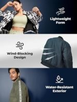 Women's Standard Length Standard Length Solid Oversized Fit Full Sleeve Collar Nylon Jacket - Image 3