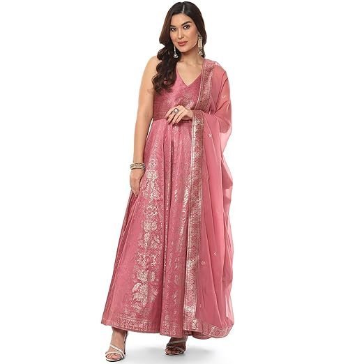 LL1-2.jpg Women Art Silk Layered Printed Suit Set - Image 1