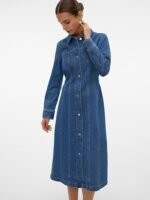 Women's Cotton A-Line Midi Dress - Image 4