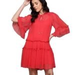 Red Priscilla Short Dress with Camisole