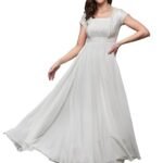 Women's Square Neck Self Designed Maxi Dress