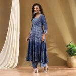 Women Modal Festive Anarkali Fusion Suit Set - Image 3