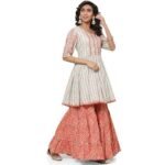 Printed Cotton Round Neck Women Salwar Kurta Dupatta Set - Image 3
