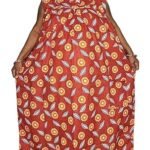 Women's Floral Print Nightgown, Red and Orange Sunflower Pattern, Sleeveless Maxi Nighty Dress, Casual Loungewear