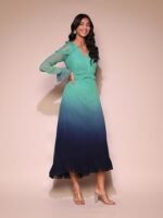 Teal Ombre Long Dress - Image 4