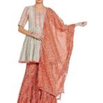 WOMEN PRINTED RELAXED SALWAR KURTA DUPATTA(SKDBANDHAN7873_AQUA CORAL_42)