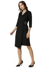 Women Black Solid Formal Dress - Image 2