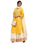 Women Viscose Straight Kurta Skirt Suit Set