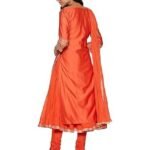 Women Cotton Blend Silk Flared Kurta Churidar Suit Set